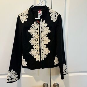 Yoana Baraschi Black and White Floral Blazer